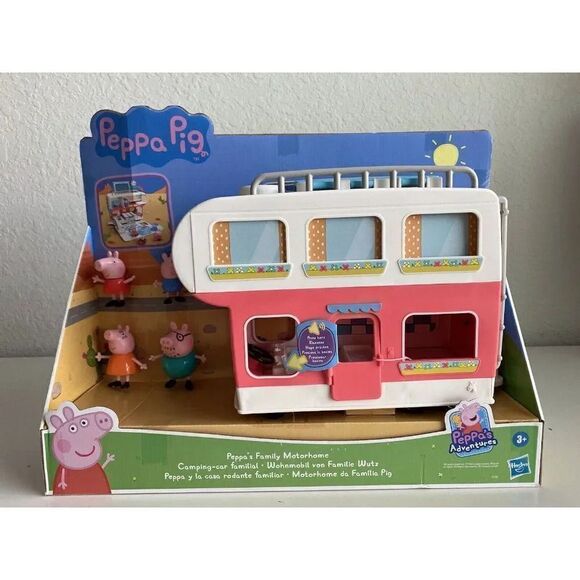 Peppa Pig Peppa’s Family MOTORHOME Vehicle To RV Playset With 4 Figures NEW - Picture 1 of 12